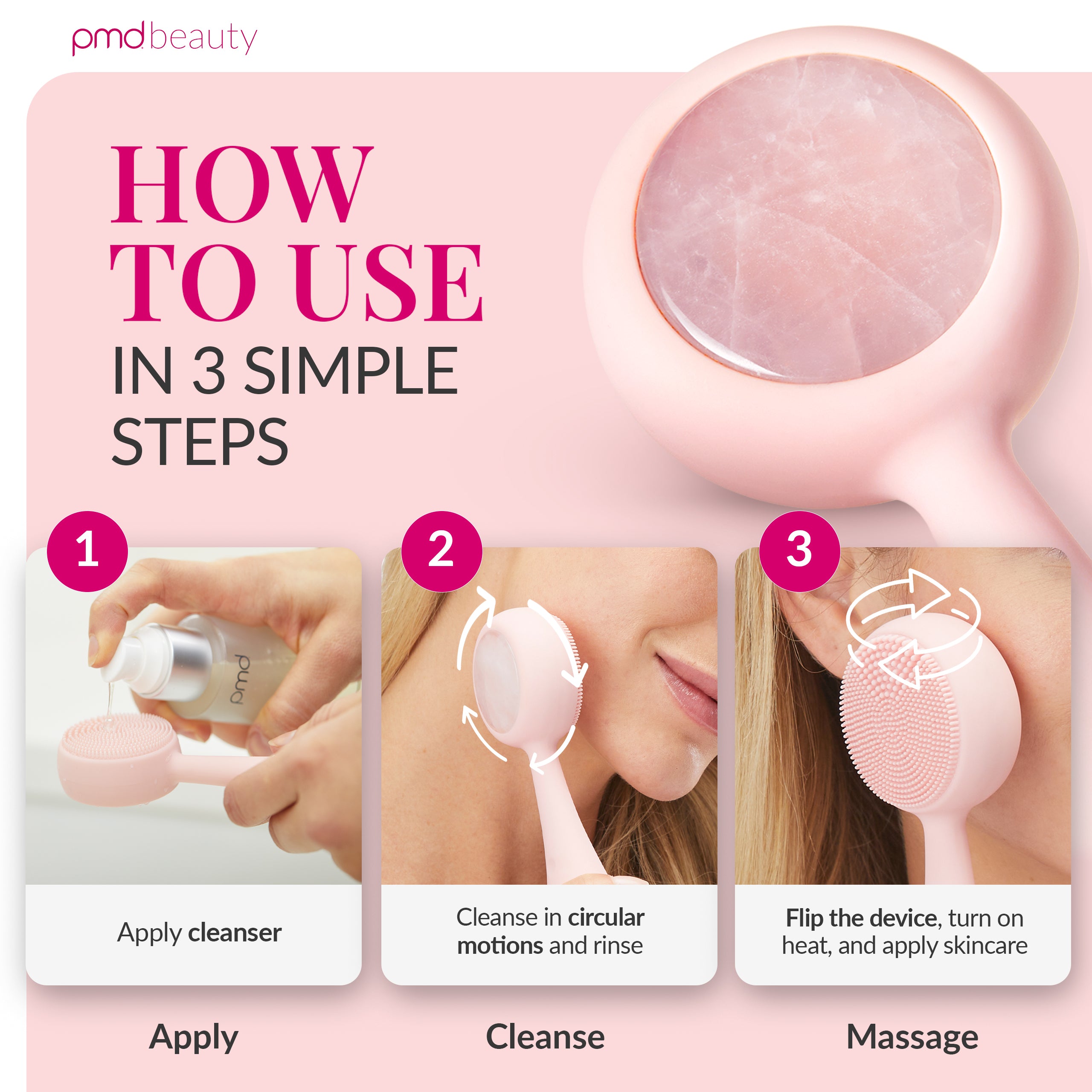 PMD Gemstone Warming Facial Cleansing Device