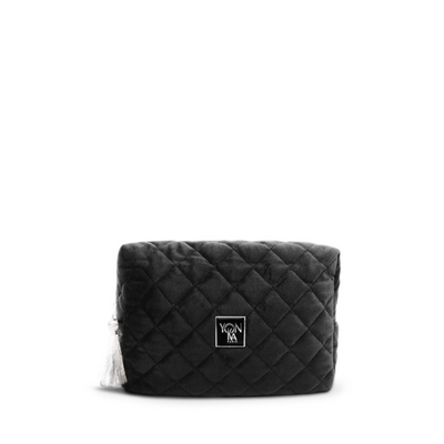 Quilted Cosmetic Bag - Black