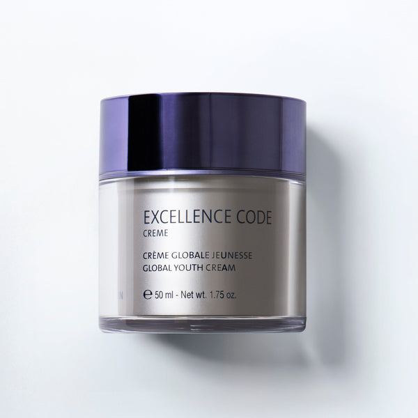 Excellence Code Creme 50 ml jar with Yon-Ka Paris label, silver cap, cream texture visible