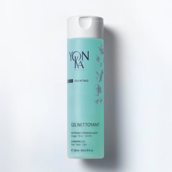 Gel Nettoyant 200 ml bottle Yon-Ka Paris labeled silky mildly foaming cleanser with red algae and amino acids